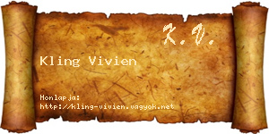 Kling Vivien névjegykártya